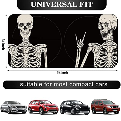 Windshield Sun Shade Foldable Car Front Window Covers for Car Accessories Sun Heat UV Rays Visor Protector Protection for Universal Cars SUV Truck(Skeleton) - style: Skeleton