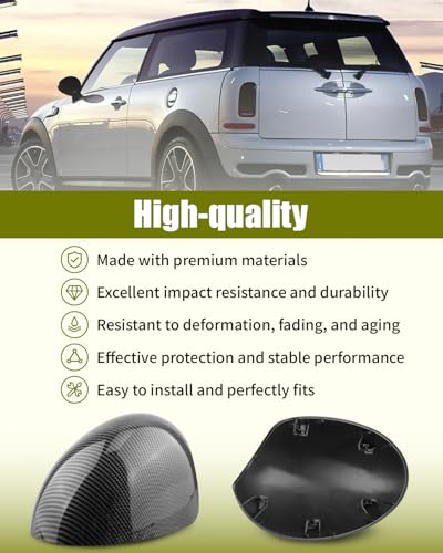 Left Right Side Mirror Caps Rearview Mirror Cover Cap Fit for Mini R55 R56 R57 R58 R59 R60 R61 2007-2016 Manual Folding Mirrors Only Replace 51162754913, 51162754914, Carbon Fiber - size: Carbon Fiber