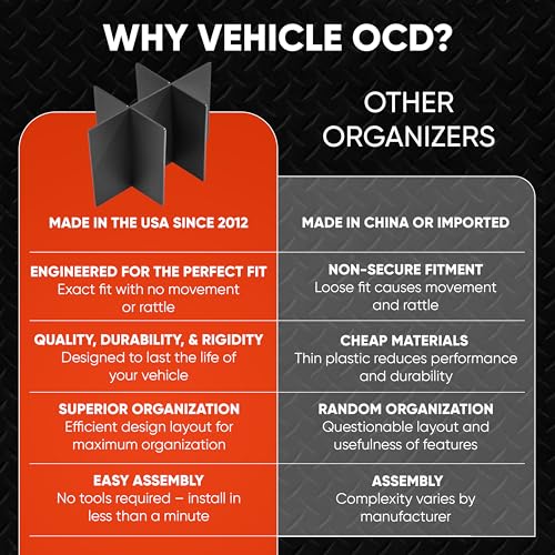 Vehicle OCD - Center Console Organizer for Toyota RAV4 (SE, Limited, Platinum ONLY) (2013-2018) - Made in USA - SLX139 - size: 2013-2018 (SE/Limited/Platinum)
