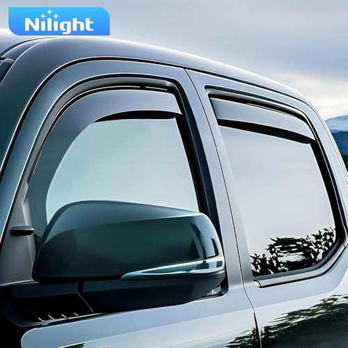 Nilight in Channel Rain Guards for Nissan Pathfinder 2022 2023 2024 2025 2026, Inside Window Visors, Low Profile Wind Deflectors for Rain & Fresh Air Ventilation, Smoke Tinted, 4PCS - size: Nissan Pathfinder 2022-2026