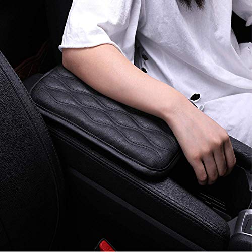 Auto Center Console Cover, Console Cover Armrest Pads, PU Leather Car Armrest Seat Box Pad Cushion Protector Universal Fit (Black) - color: Black