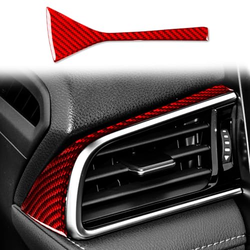 Durable Carbon Fiber Car Driver Side A/C Vents Trim Compatible with Toyota Camry 2018-2024 2019 2020 2021 2022 2023 Accessories Cover Interior Sticker Red - color: Main Driver's Air Vent