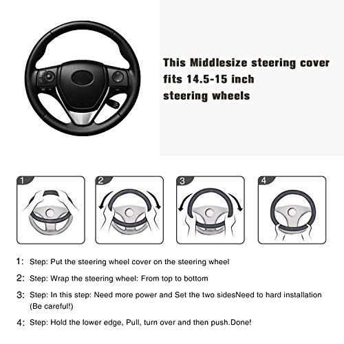 Flying Banner car Steering Wheel Cover Faux Leather Massage Universal fit 3D Honeycomb Hole Anti-Slip Sporty 15 Inches (Orange Black) - color: Orange black