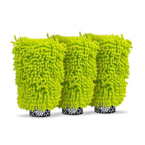 Chemical Guys, Chenille Premium Scratch-Free Microfiber Wash Mitt, Lime Green, 9.6" x 2.3" x 7" (3 Pack) - MIC49303 - size: 3 Pack