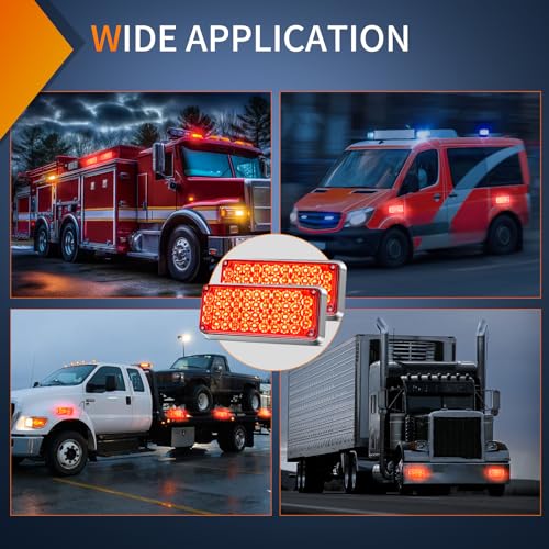 Nilight 2PCS 42LED Red Magnetic Strobe Lights Portable Warning Hazard Light Surface Mount Waterproof 5 Patterns for 12V 24V Cars Trucks Van Off Road Vehicles ATV - color: 42LED Red