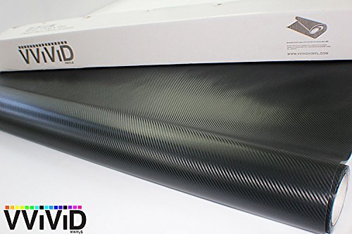 VViViD XPO Black Carbon Fiber 5ft x 1ft 8yr Car Wrap Vinyl Roll with Air Release - size: 1ft x 5ft