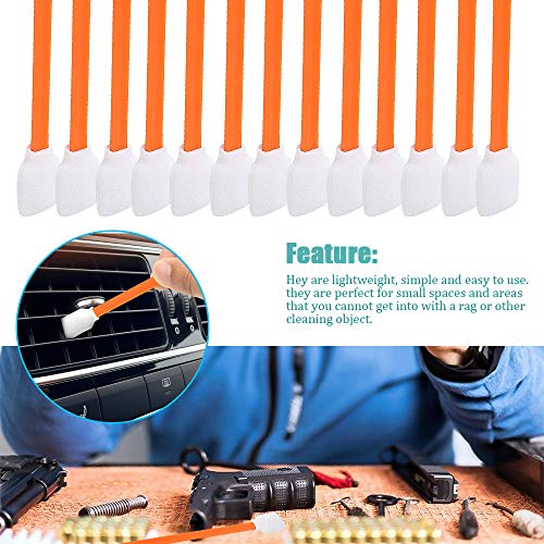 Wellgler's 5.11" Foam Cleaning swabs, for Electronics, Cameras, Optical Lenses or Inkjet Printers, Print Heads Cleaning(50pcs) - color: orange 50