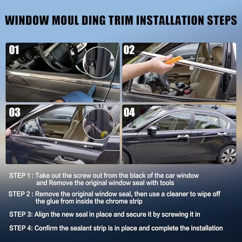 ItranMc Window Molding Trim for Honda Accord 2008-2012,4-Door Sedan,Chrome Outside Door Weatherstrip Window Seal Belt,Replace#72410-TA0-A01 72450-TA0-A01 72910-TA0-A01 72950-TA0-A01 - style: Accord 2008-2012