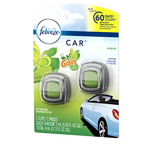 Febreze Car Vent Clips Air Freshener - Gain Original - 2 ct - size: 0.07 Ounce (Pack of 2)