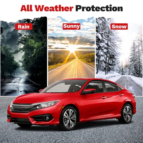 Canvcle Civic Rain Guards - Window Visors for Honda Civic Sedan 2016-2021, Outside-Mount Tape-On Side Window Wind Deflectors for Civic Accessories, Vent Visors Shades Rainproof 4PCS - size: Honda Civic 2016-2021