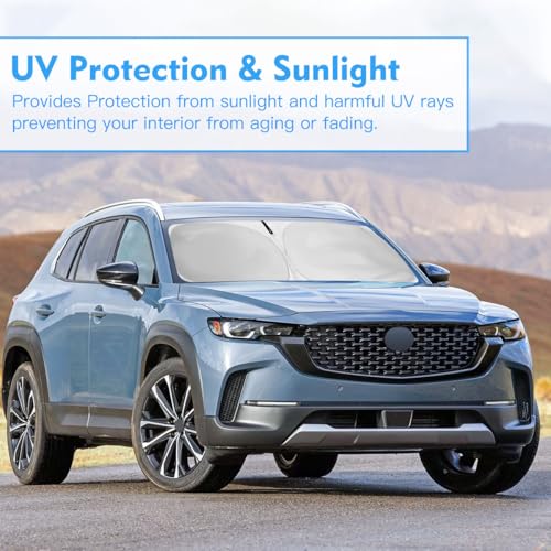 Windshield Sun Shade for Mazda CX-50 Accessories 2023 2024 2025 Window Sunshade Fit Mazda CX50 Sunshade Windshield Cover 4 Layers Front Window Shade Sun Visor Blocks UV Keep Car Cooler - size: S1. for Mazda Cx-50 2023-2025