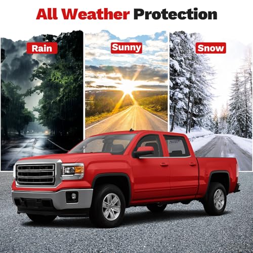 Canvcle Window Visors Rain Guards for 2014-2018 Chevy Chevrolet Silverado/GMC Sierra 1500 Crew Cab/15-19 Silverado/Sierra 2500HD 3500HD Accessories, Side Window Wind Deflectors Vent Visors Rainproof - size: Chevrolet Silverado 1500 2014-2018