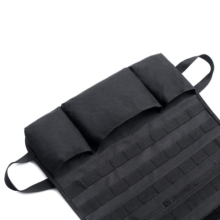 Molle Seat Back Organizer, Tactical Car Seat Cover Organizer Panel with Pouches, Molle Universal Vehicle Panel (Black) - style: Black