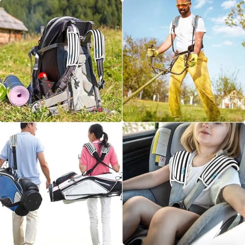 ZINZ 2-Pack Universal Shoulder Pad with Ultra Thick Cushion for Bag Luggage Bag Crossbody, Plus Long & Anti-Slip & Breathable,Black & White Stripes - color: Black & White Stripes