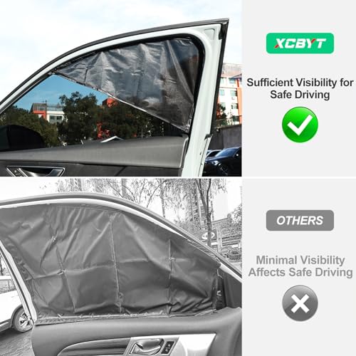 XCBYT Car Window Shades, Driver Window Sun Shade, Upgraded Magnetic Side Window Sun Shade for Front Side Windows with Block Sunlight, Glare and Heat for SUV, Truck, Safe Driving (2PS)