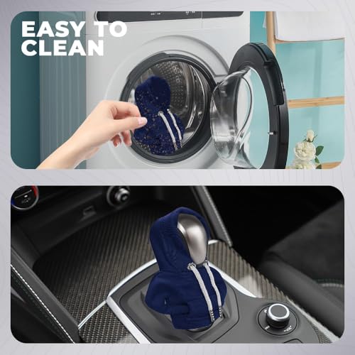 Gear Shift Hoodie, Gear Shift Cover, Fashionable Hoodie Automotive Gear Shift Knob Protector, Car Accessories Mini Sweater Gear Shift Knob Cover for Car Gear Shift Levers (Blue-2PCS) - color: Blue-2PCS