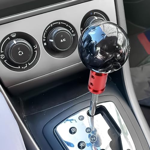 M12x1.25 Shift Knob Adapter, Aluminum Gear Shift Adapter Kit with 4-Sizes Hoses, Universal Gear Shift Knob Cover for Non-Threaded Manual Shifters, Car Stick Shift Knob Adapter (Red) - color: Red