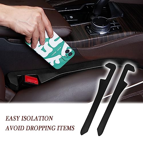 2PCS Car Seat Gap Filler - Elastic Car Seat Gap Filler Organizer Universal for Car Truck Suv Between Seat and Console - Prevent Items from Droping - Add Style to Your Car Accessories (Black/2pcs) - color: Black/2pcs