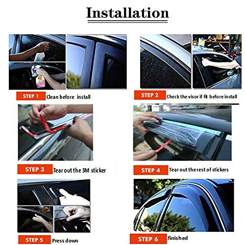 Window Visors Rain Guards Side Wind Deflectors for 2015-2025 Ford F150 Extended Cab/Super Cab,2017-2025 F250/350 SuperDuty Super Cab, Vent Guard Shade Sun 94974 4-Pieces Set - size: 2015-2024 F150 Extended Cab/Super Cab