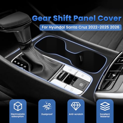 Autorder Silicone 2-in-1 Cup Holder for 2022-2026 Hyundai Santa Cruz Accessories Silicone Center Console CupHolder Insert with Gear Shift Panel Cover Dust & Scratch Resistant All-Around Protection - size: 2022-2026 Santa Cruz Cup Holder