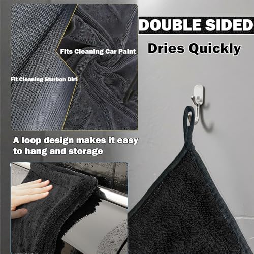 Car Drying Towel (36"x 24"/3ft x 2ft), 2 Pack Ultra Absorbent Microfiber Drying Towels for Cars, Leave No Streaks, Scratches or Water Spots, Extra Large Drying Towels Car Detailing for Cars