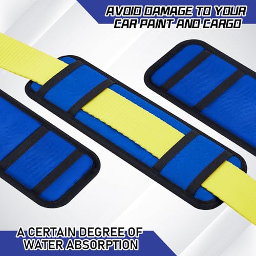 Seenelling 4 Pack Tie Down Strap Protector Sleeve Universal Protective Sleeves for Ratchet Straps Protective Strap Protector, Preventing Damage to Boat Trailers Kayaks Yacht Trucks, 4 x 12'' (Blue) - color: Blue