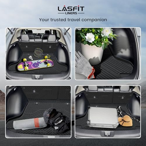 LASFIT Floor Mats & Cargo Mat with Backrest Mat for Honda HRV 2026 2025 2024 2023 Sport/LX/EX-L & for Acura ADX 2025-2026, All Weather TPE Custom Fit HR-V Floor Liner Accessories Full Set, Black - style: 6)For Honda HR-V | 2023-2026 | Full Set