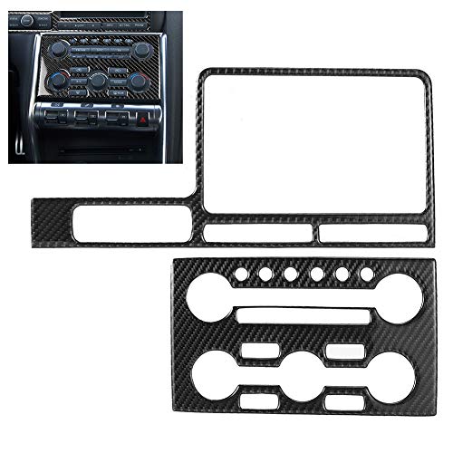 Acouto Carbon Fiber Center Console Trim for GTR R35 08‑16, 2Pcs/Set Carbon Fiber Central Control Navigation Trim Cover Car Interior Decoration Accessories