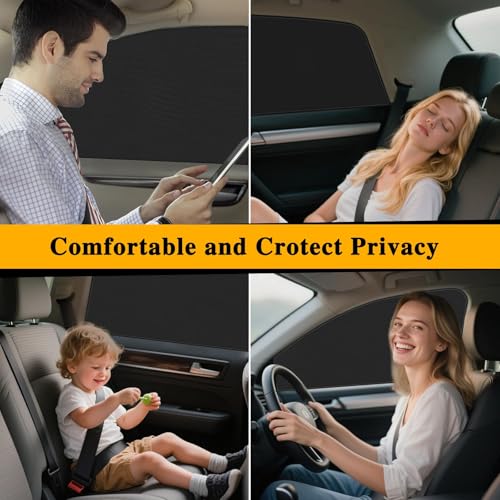 Car Windshield Sun Shade Privacy Covers,4 PCS Car Window Shades for Baby Block Light Curtains Sun Protection Shade Camping for Sleeping