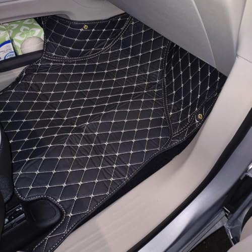 Custom Personalized Floor Mats for Cars, Luxury Full Coverage All Weather Mats, Anti-Slip Set, Customize for 99% of Sedan, Trucks SUV (Black White) - color: Black white