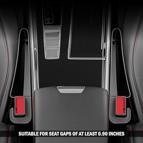2PCS Short Car Seat Gap Filler Organizer with Seats Belt Holes,Anti-dropout Seat Gap Filler Fills Console Gaps,Universal Car Seats Gaps Plug with Storage Slot for Cars Storage