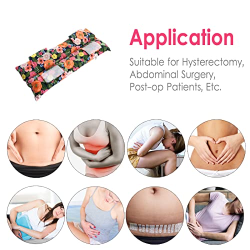 Hysterectomy Pillow Abdominal Post Surgery Pillows with Pocket Comfort for Ice Heat Packs Tummy Tuck Belly Incision Recovery Seatbelt Gifts Women Patients (Painting Flower) - color: Painting
