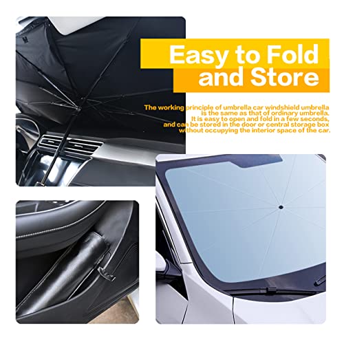 AOCISKA 55" x 31" Car Sunshade Umbrella,Upgraded Windshield Cover Sun Shade,UV Reflecting Portable Front Window Cover,Universal Car Windshield Sunshades,UV Block for Front Windows,Fits Most Vehicles