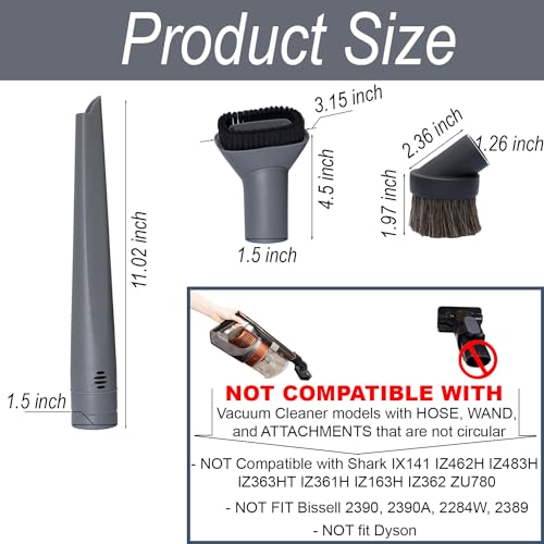 For Shark Vacuum Cleaner Accessories Replacement Kit | Household Cleaning Set with Crevice Tool, Dust Brushes & Vacuum Hose Adapters | 35MM Vacuum Attachments & Brushes - style: Replacement Attachment Kit