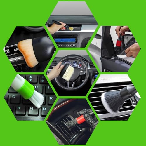11 Pcs Car Interior Detailing Brush Set, Car Interior Soft Cleaning Brush for Interior Automotive Air Vent, Dashboard, Leather, Wheel, Air-Conditioning Outlet Cleaning
