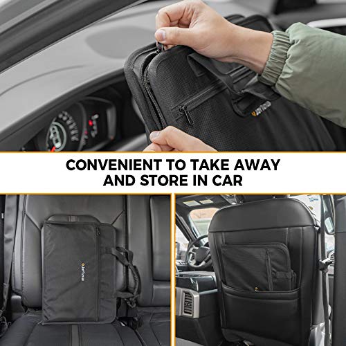 JOYTUTUS Steering Wheel Tray, Back Seat Headrest Tray for Eating Food and Drink, Work Table for Writing and Steering Wheel Laptop Desk, Car Organizer for Commuters, Travel, Family (16.54'' x 11.8'') - size: Medium