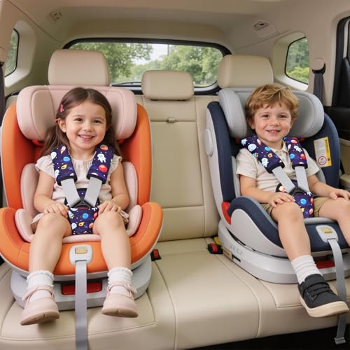 3 Pcs Car Seat Stroller Straps Pads for Baby, Newborn Soft Shoulder Strap and Crotch Covers, Universal Shoulder Straps Pads for Car Seat, Pushchair, High Chair (Starry Sky) - color: Starry Sky