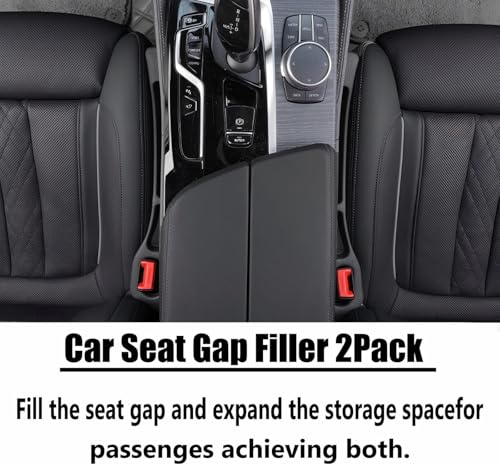 car seat gap filler, No Drop Seat Guard, Seat Gap Fillers for All Cars, Prevents Items from Falling, Easy to iInstall (Black)