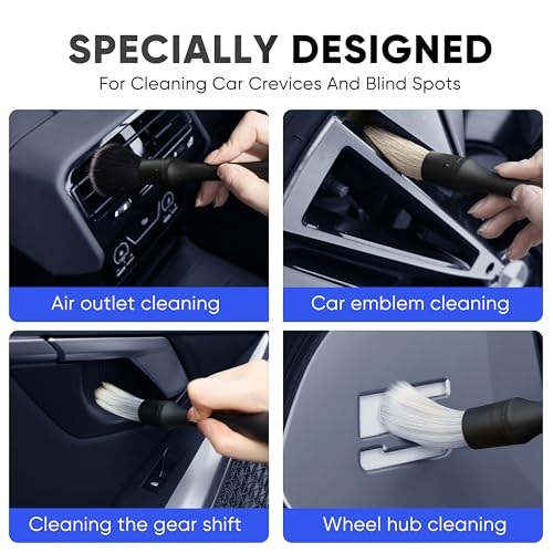 5-12ft Car Wash Kit,8 Piece,Thickened Aluminum Telescopic Rod,Cleaning Brush,Tire Brush,180 ° Chenille Mop,Fiber Towel,Storage Bag,2-Piece Detail Brush,Car,RV,Truck Clean Kit