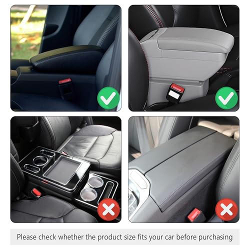 Stacool Upgraded Car Center Console Cover,Microfiber Leather Car Armrest Cover Cushion with 2 Storage Bags,Universal Car Armrest Storage Box (Brown) - color: Brown