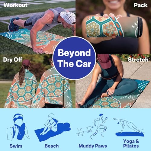 2 Pack Car Seat Towel Covers, Sweat-Proof Microfiber Seat Protectors for Gym, Running, Beach & Workout, Breathable Quick-Dry, Machine Washable, Gradient Sea Turtle Print, Universal Fit - color: Gradient Sea Turtle