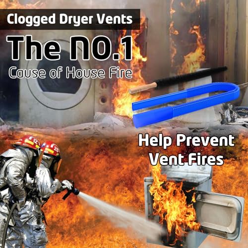 PetOde 2 Pieces Dryer Vent Cleaner Kit Compatible with Most Vacuum Cleaner, Dryer Lint Brush and Vacuum Hose Attachment, Quickly Lint Remover, Deep Blue - color: Deep Blue