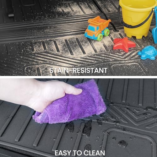 Cargo Mat for Honda Pilot 2026 2025 2024 2023, All Weather TPE Trunk Mat with Backrest Mat Left Storage Tray Mat Car Accessories for Pilot (Cargo Mat with Backrest Mats) - style: Cargo Mat with Backrest Mats