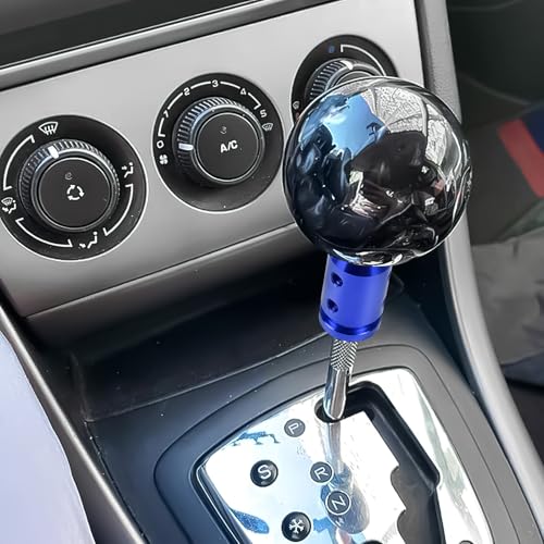 M12x1.25 Shift Knob Adapter, Aluminum Gear Shift Adapter Kit with 4-Sizes Hoses, Universal Gear Shift Knob Cover for Non-Threaded Manual Shifters, Car Stick Shift Knob Adapter (Blue) - color: Blue