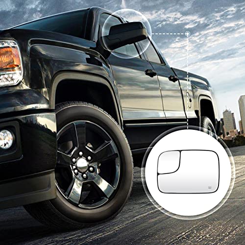 Driver Left and Passenger Right Side Mirror Blind Spot Convex Heated Mirror Glass with Rear Holder Fit for 2005-2009 Dodge Ram 1500 2500 3500, Replacement for 5161011AA 5191036AA - size: Left and Right