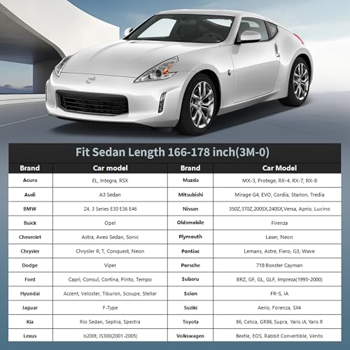 Car Cover Waterproof All-Weather,Heavy-Duty Outdoor Full Exterior Automobiles Sedan/Coupe (Length 166-178 inch) with Windshield Sun Shade Universal Fit Porsche 718, Versa, BRZ, Supra etc - size: Fit Coupe Length 166-178 Inch(3m-0)