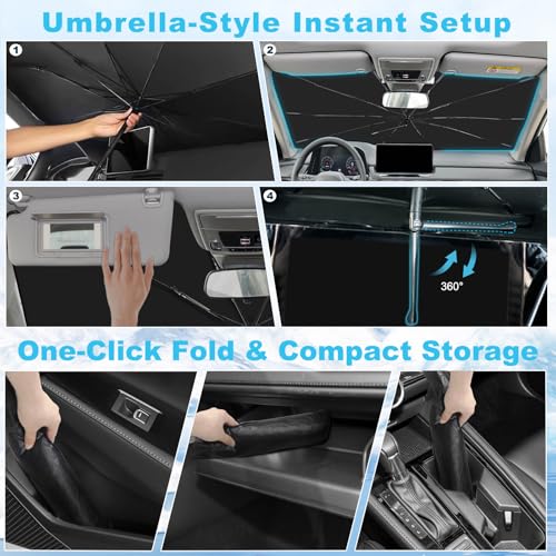 Windshield Sun Shade Umbrella Custom Fit BMW X5 2019-2024 2025 Foldable UV Protection Car Cover, Emergency Rain Shield & Dashboard Protector - Durable Auto Accessory - size: For BMW X5 2019+