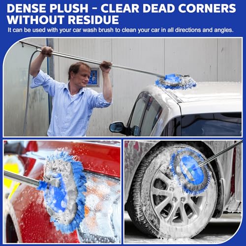 Layhit 5 Pcs Car Wash Mitt Set, Brush Not Included, Microfiber Mitt Cleaning Car Truck Washing Tools Kit RV Pickup Chenille Scratch Replacement (Royal Blue) - color: Royal Blue