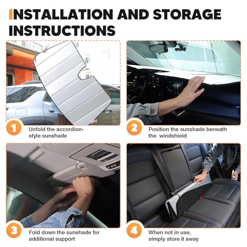 KUST Windshield Sun Shade for Toyota RAV4 2019-2025 Foldable Thicken Window Sunshade UV Protection Keep Cool Sunshield Easy Install Sun Visor Accessories Aluminum Film - size: FOR | Thickened Toyota RAV4 2019-2025