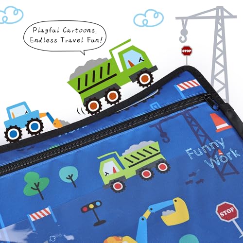 2PCS Kids Travel Tray for Airplane - Toddler Car Seat Table Tray, Road Trip Essentials for Boys & Girls, Carseat Lap Desk for Kids Road Trip Activities (Dark Blue Car/Purple Mermaid) - color: Dark Blue Car/Purple Mermaid--2PCS